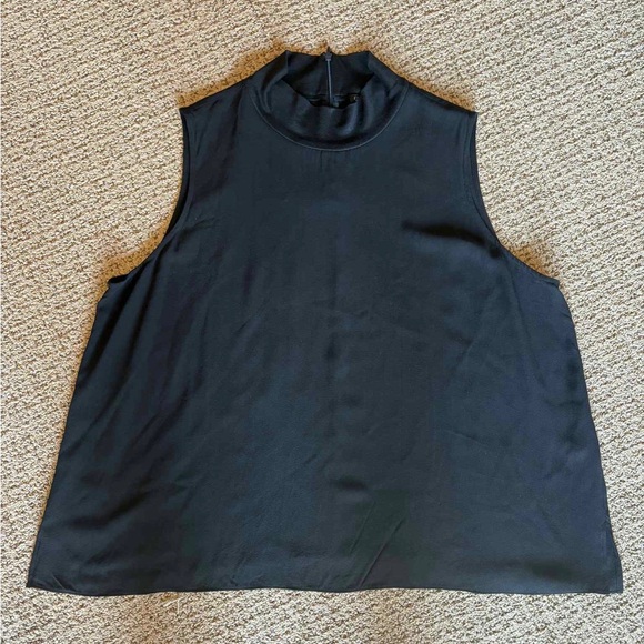 Eileen Fisher Silk Georgette Crepe Mock Neck Tank 1X - Picture 2 of 3